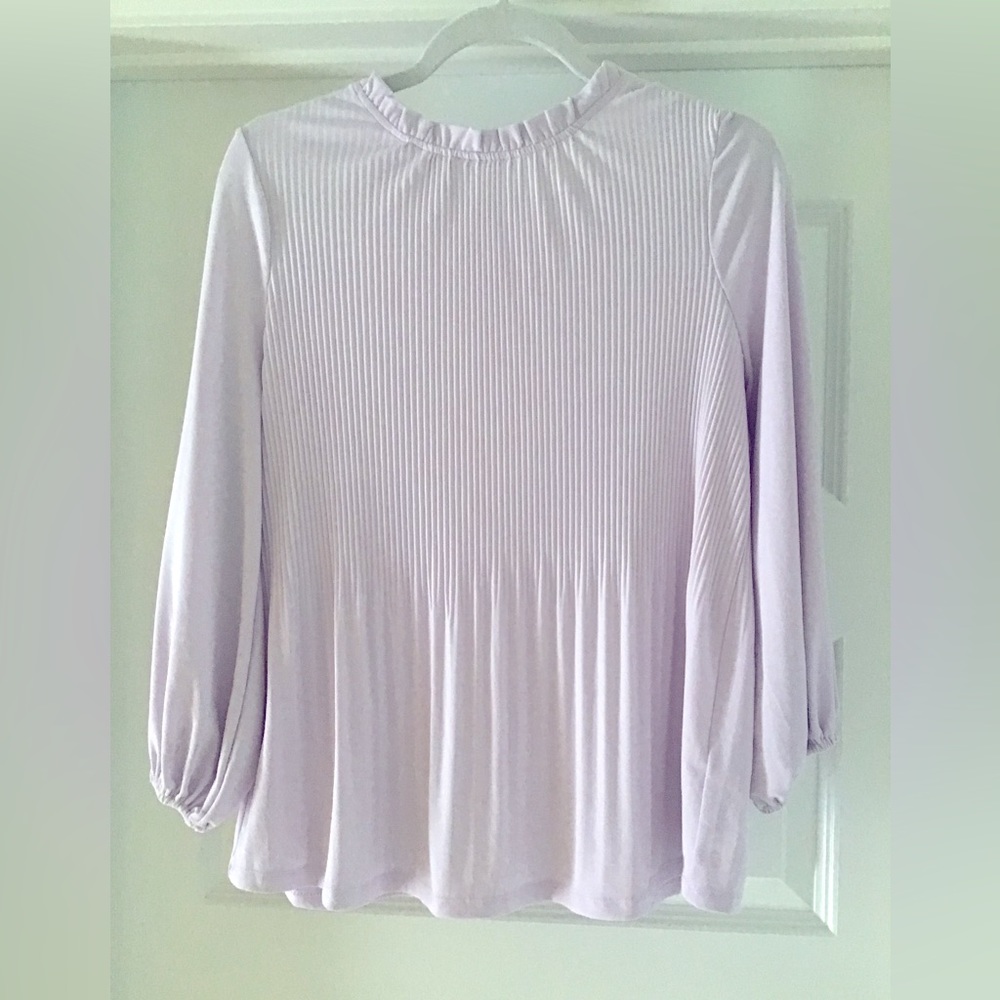 Adrianna Papell lavender purple blouse top medium